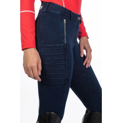 Pantaloni da donna Aruba Denim con fondo 1/1 in silicone HKM Blu scuro Pantaloni da donna Aruba Denim con fondo 1/1 in silicone HKM Blu scuro