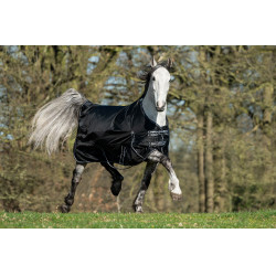 Coperta da paddock Premium HKM 1680D 200g fodera liscia Nero