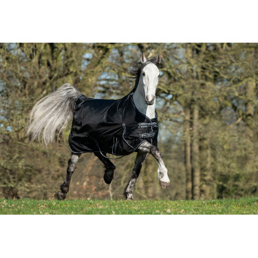 Coperta da paddock Premium HKM 1680D 200g fodera liscia Nero