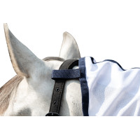 Coperta anti-mosche Strong con collare HKM Blu / bianco / grigio Coperta anti-mosche Strong con collare HKM Blu / bianco / grigio