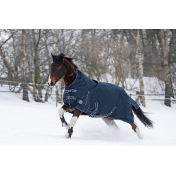 Coperta highneck Starter 600D fodera liscia HKM Blu scuro