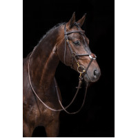 Brida estilo mexicano reforzada, borreguillo HKM Marrone