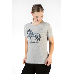 T-shirt Grafico Cavallo HKM Grigio chiaro / mélange