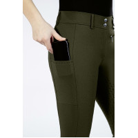 Pantaloni Lea con fondo integrale in silicone HKM Marrone scuro Pantaloni Lea con fondo integrale in silicone HKM Marrone scuro