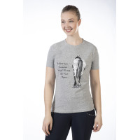 T-shirt Horses lascia impronte di zoccoli HKM Grigio chiaro / mélange T-shirt Horses lascia impronte di zoccoli HKM Grigio chiaro / mélange