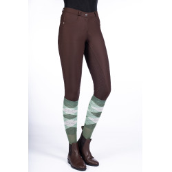 Pantaloni Luna con fondo integrale in silicone HKM Marrone scuro Pantaloni Luna con fondo integrale in silicone HKM Marrone scuro