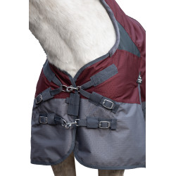 Coperta highneck HKM Yukon 600D 200g Rosso scuro / grigio Coperta highneck HKM Yukon 600D 200g Rosso scuro / grigio