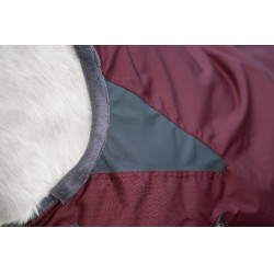 Coperta highneck HKM Yukon 600D 300g Rosso scuro / grigio