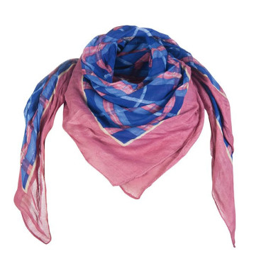 Foulard HKM Horseshoe 85 cm x 85 cm Blu scuro / bordeaux
