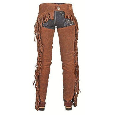 Chaps da concorso con frange HKM Marrone chiaro