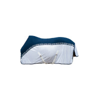 Fliegen-/Abschwitzdecke Monaco Style HKM Bianco / blu navy Fliegen-/Abschwitzdecke Monaco Style HKM Bianco / blu navy