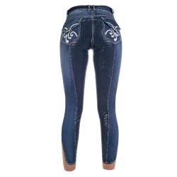 Pantaloni Pasadena Summer Denim con fondo integrale in s. HKM Pantaloni Pasadena Summer Denim con fondo integrale in s. HKM