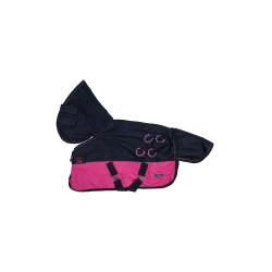 Coperta impermeabile HKM Funny Horses Fucsia / blu navy Coperta impermeabile HKM Funny Horses Fucsia / blu navy