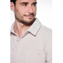 Camicia in velluto Harcour Shavi uomo Avorio Beige