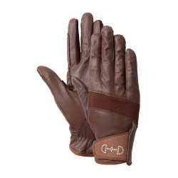 Guanti in pelle e mesh da donna Horze Marrone