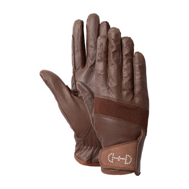 Guanti in pelle e mesh da donna Horze Marrone