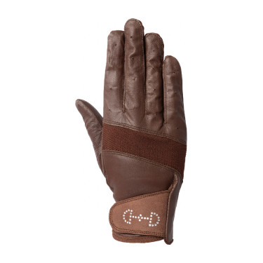 Guanti in pelle e mesh da donna Horze Marrone