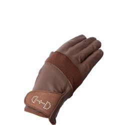 Guanti in pelle e mesh da donna Horze Marrone