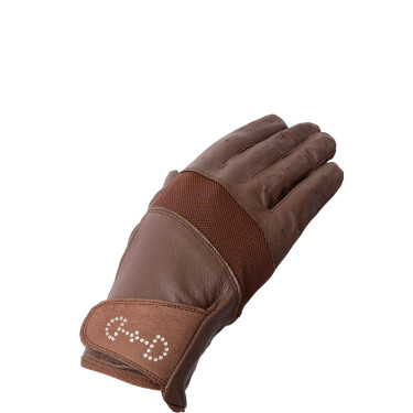 Guanti in pelle e mesh da donna Horze Marrone