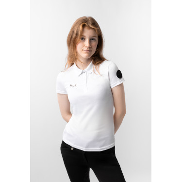Polo funzionale a maniche corte da donna Denise Horze Bianco