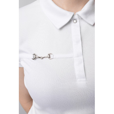 Polo funzionale a maniche corte da donna Denise Horze Bianco