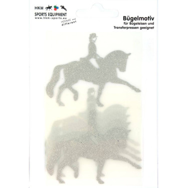 Toppa termoadesiva dressage HKM Argento flex moda glitter Toppa termoadesiva dressage HKM Argento flex moda glitter