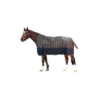 Coperta highneck HKM Pittsburgh check 600D 300g Blu scuro / marrone a quadri Coperta highneck HKM Pittsburgh check 600D 300g Blu scuro / marrone a quadri