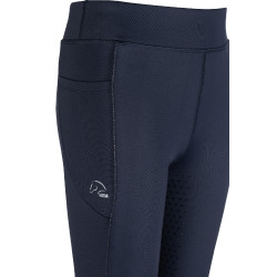 Leggings Alice Kids con fondello integrale in silicone HKM Blu scuro