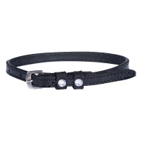 Strisce per speroni HKM Crystal in pelle verniciata Nero