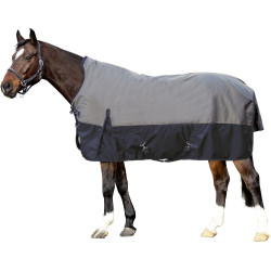 Coperta highneck HKM Halifax 1680D 100g Grigio / blu scuro