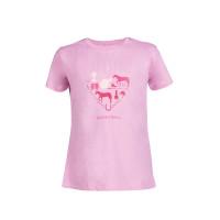 T-shirt bambini HKM I love horse riding Rosa