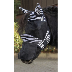 Maschera anti-mosche Zebra Shetty HKM Nero / bianco Maschera anti-mosche Zebra Shetty HKM Nero / bianco
