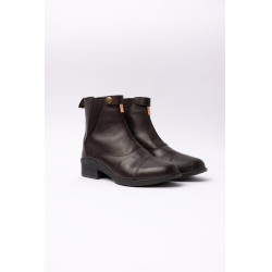 Stivali in pelle rosa con cerniera frontale Horze Marrone scuro