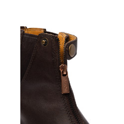 Stivali in pelle rosa con cerniera frontale Horze Marrone scuro