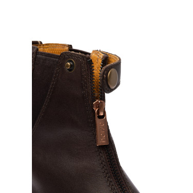 Stivali in pelle rosa con cerniera frontale Horze Marrone scuro