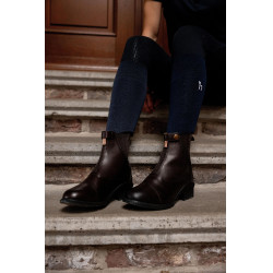 Stivali in pelle rosa con cerniera frontale Horze Marrone scuro