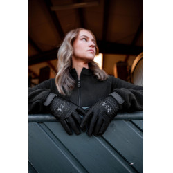 Guanti da equitazione B Vertigo Laia da donna con logo stampato Nero