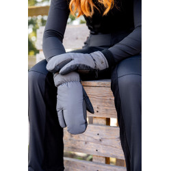 Moffole a 3 dita riflettenti Horze Argento riflettente scuro Moffole a 3 dita riflettenti Horze Argento riflettente scuro