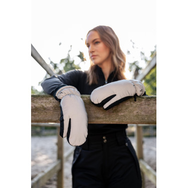 Moffole a 3 dita riflettenti Horze Argento riflettente