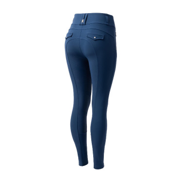 Pantaloni da equitazione da donna B Vertigo termici con grip integrale Enya Titano marino Blu marino