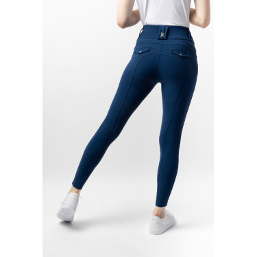 Pantaloni da equitazione da donna B Vertigo termici con grip integrale Enya Titano marino Blu marino