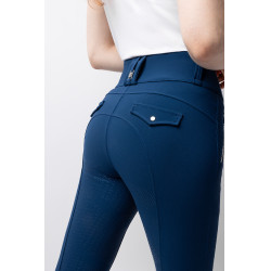 Pantaloni da equitazione da donna B Vertigo termici con grip integrale Enya Titano marino Blu marino