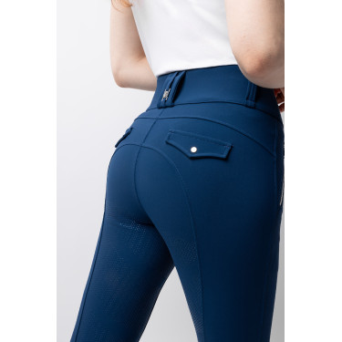 Pantaloni da equitazione da donna B Vertigo termici con grip integrale Enya Titano marino Blu marino