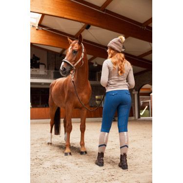 Pantaloni da equitazione da donna B Vertigo termici con grip integrale Enya Titano marino Blu marino