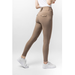 Pantaloni da equitazione da donna B Vertigo termici con grip integrale Enya Marrone fango Beige