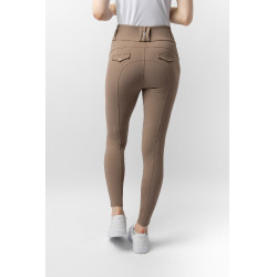 Pantaloni da equitazione da donna B Vertigo termici con grip integrale Enya Marrone fango Beige