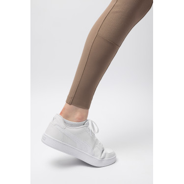 Pantaloni da equitazione da donna B Vertigo termici con grip integrale Enya Marrone fango Beige