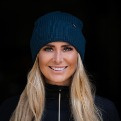 Berretto Back on Track Ava in lana con risvolto Blu petrolio