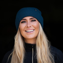 Berretto Back on Track Ava in lana con risvolto Blu petrolio