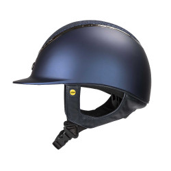 Casco EQ3 Pardus Smooth Top con rotella Back on Track Blu glitterato